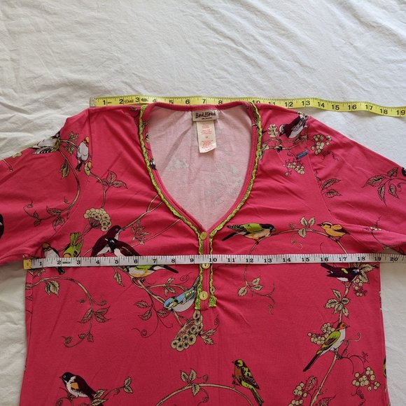 EUC Birds & Branches Stretch L/S Henley Nightshirt - Picture 6 of 9